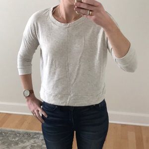 Madewell Heather Gray Crop 3/4 Sleeve Sweatshirt Size XS